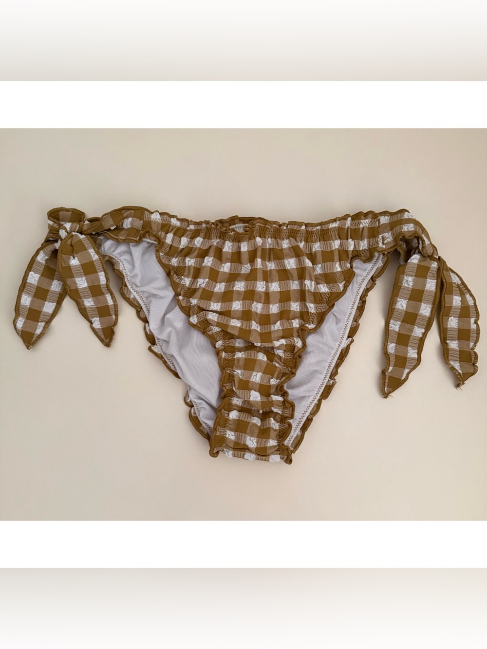 J. Crew lettuce trim gingham bikini bottoms
